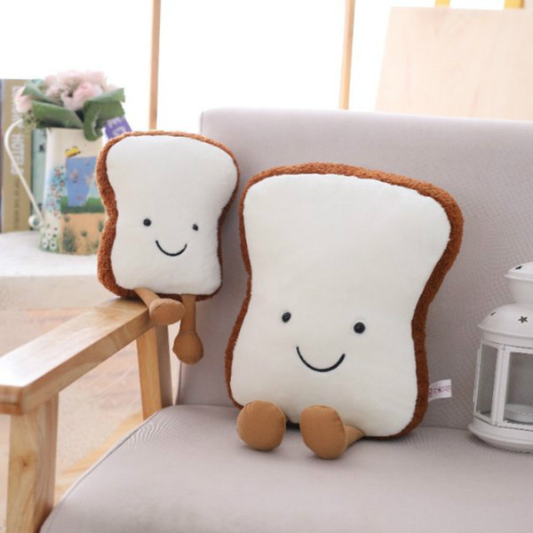 New Lentinus Edodes Toast Plush Pillow Creative Large Bread Cushion Pillow Office Lunch Pillow