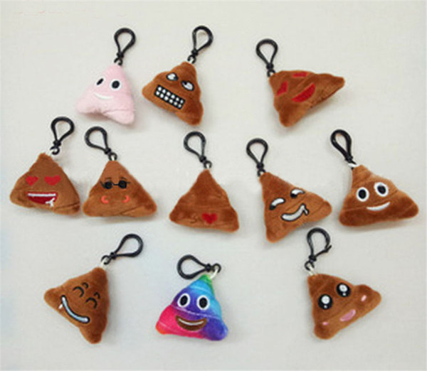 QQ Emoji Plush Toys Keychains Funny Shits Poop Stuffed Toys QQ Expression Pendant Key Chain Dolls 6cm