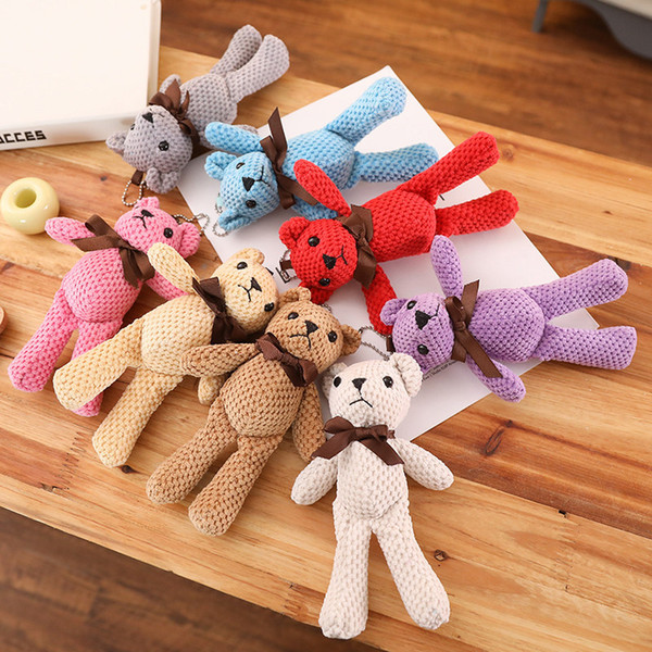 Mini Bear Stuffed Plush Toys 18cm Cute Teddy Bears Pendant Dolls Gifts For Birthday Wedding Party Decor