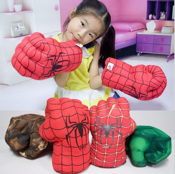 Pair Superhero Hulk Smash Hands Cosplay Gloves Plush Punching Boxing Fists Toys