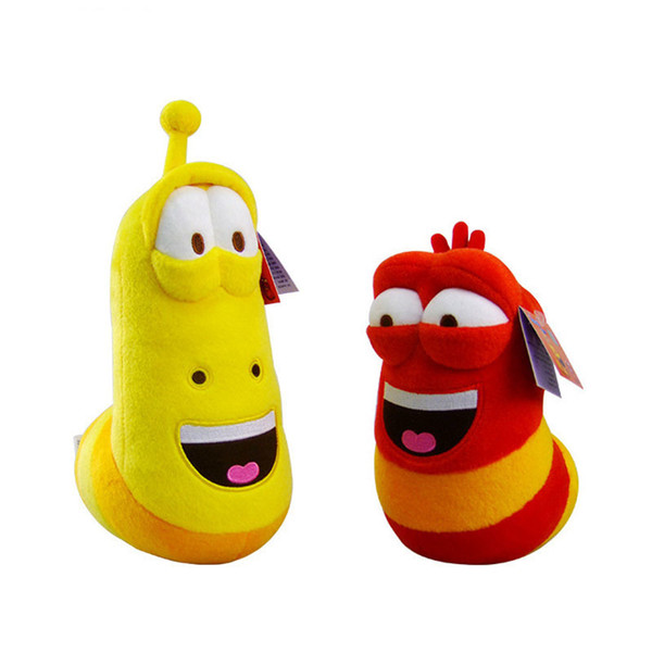 10cm Larva Plush Toys Yellow Insect Red Insect Hot Cartoon Larva Toys Stuffed Doll G0370