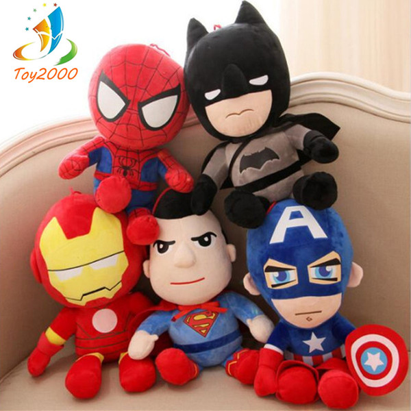 Hot Cute 28cm Q style Spider-man Captain America Stuffed toys Super hero plush soft The Avengers plush gifts kids toys Anime kaws toys