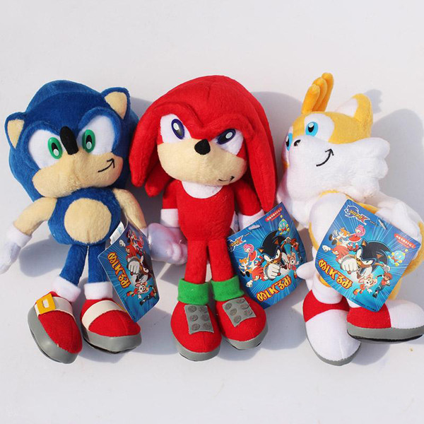 New Arrival Sonic the hedgehog Sonic Tails Knuckles the Echidna Stuffed animals Plush Toys With Tag 9