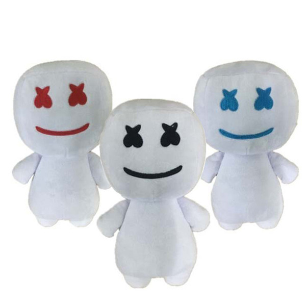 25CM New electronic syllable cotton candy DJ headset marshmello plush toy doll Halloween gift 3 colors C33 kids toys