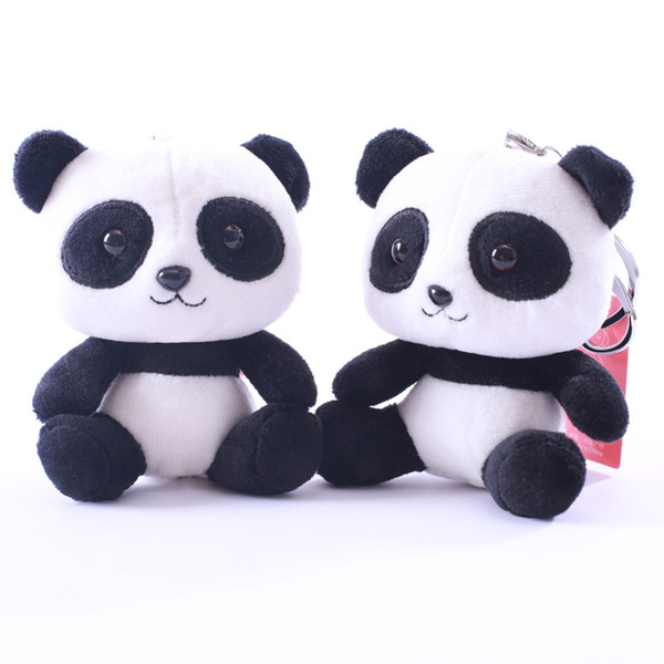 10cm Panda Flocking Animal Super cute panda dolls Plush Toys Stuffed Animals toy Valentine's Day present Best toys for children