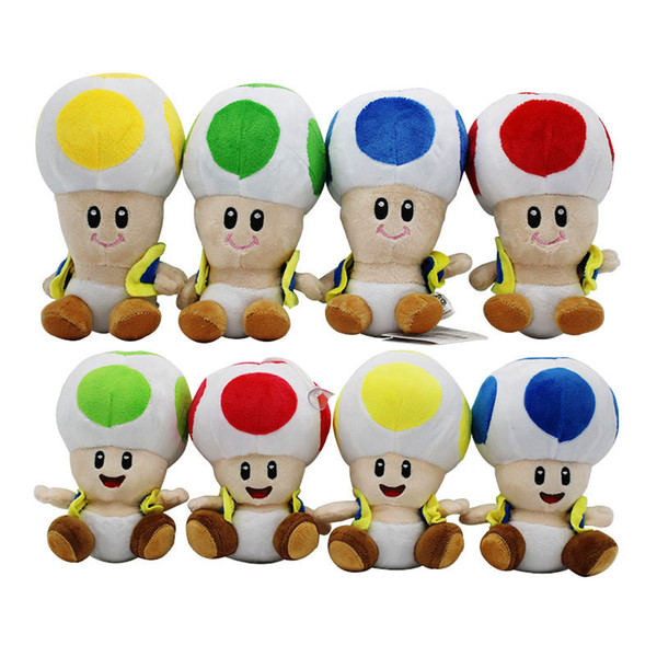 17cm/7 inch Super Mario Plush toys cartoon Super Mario Mushroom head Stuffed Animals for baby Christmas gift C3325