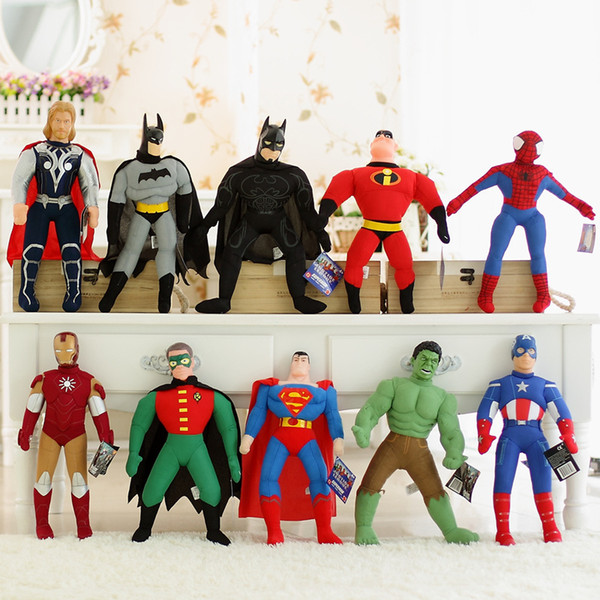 New High quality PP cotton Cartoon The Avengers plush toy Captain America Hulk Spider-Man aircraft toys action figures for kids toys