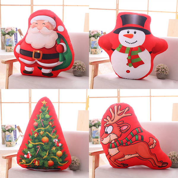 Christmas Tree Santa Claus Deer Snowman Plush Toys Creative Gift Decoration Lovely Pillow christmas gifts kids toys