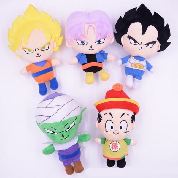 5 Styles 18cm Dragon Ball Z Plush Toys Cartoon Kuririn Vegeta Goku Gohan Piccolo Beerus Stuffed Dolls kids toys Gifts plush toy