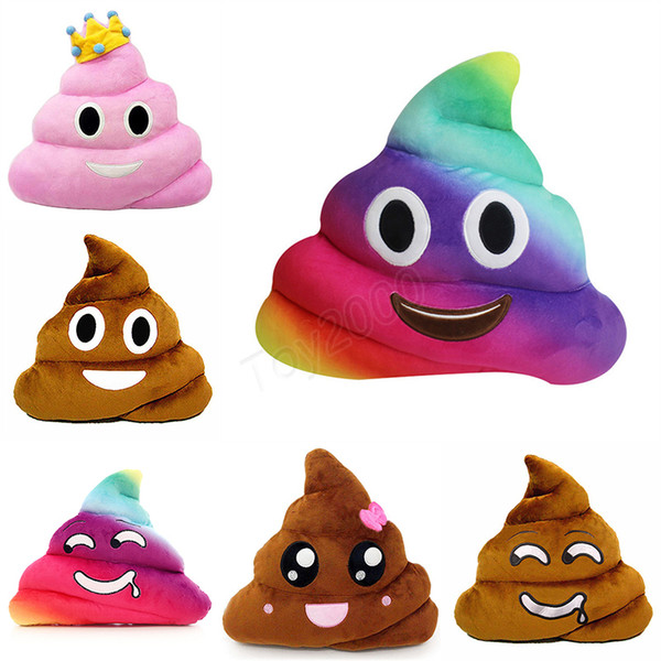 Funny Smiley Face Pillow Emoji Cushion Amusing Poop/poo Sofa Decorative Pillows Stuffed Plush Toys 12 Styles Gag Toys kids gifts