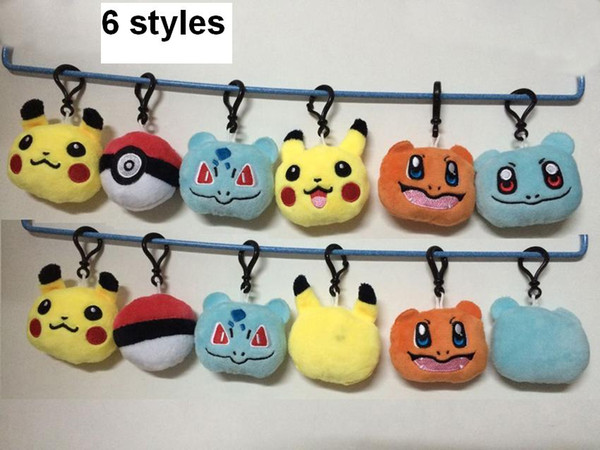 Stuffed Animals & Plush Toys keyring key chain gifts Pikachu ball cartoon Plush dolls toys Elf Pikachu go keychain Pendant backpacks