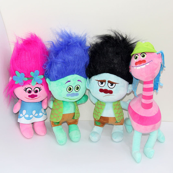 2017 hot new 23cm Movie Trolls Plush Toy Poppy Branch Dream Works Soft Stuffed Cartoon Dolls The Good Luck Trolls Gift for Child