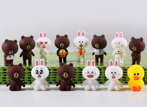 Brown bear's rabbit toy bakery cake decoration plug-in cartoon doll penda nt. rabbit toys brown bear