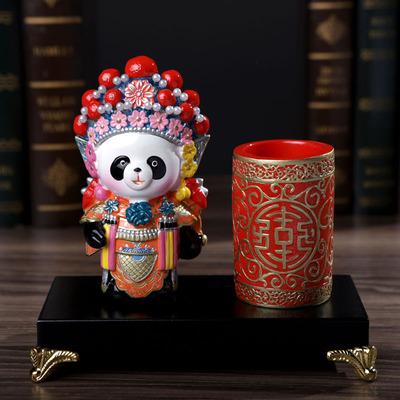 Chinese style Peking Opera facial makeup panda penholder with Chinese characteristic gifts