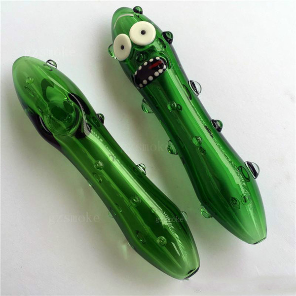 Cucumber hand pipe heady pickle glass pipes smoking accessories hitman Cucumber hand pipyrex pipe funny tobacco high quality bubbler hookahs