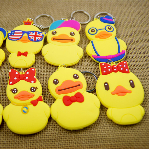 Hot Cartoon Small yellow duck pendant Charms Cellphone Classic duck cartoon style Key Chains Toy pendant IB423