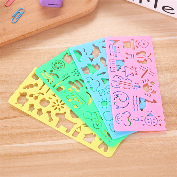 Hot sale Creative child puzzle ruler Cute cartoon DIY painting ruler Multi function children toy IA967