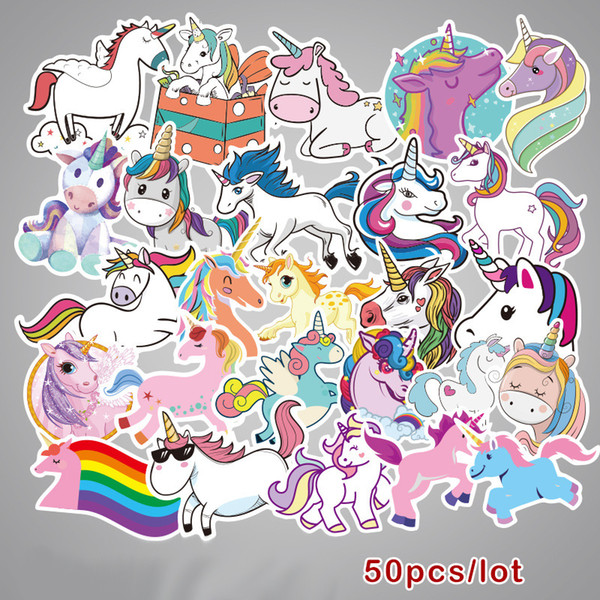 50 pcs/set Game Unicorn Graffiti Sticker Personality Luggage DIY stickers cartoon PVC Wall stickers bag accessories kids gift toys B