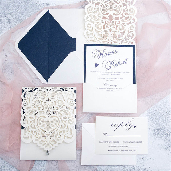 Hot Personalized Hollow Wedding Invitations Cards Laser cut wedding invitations cards Wedding Supplies Free Customized Printing