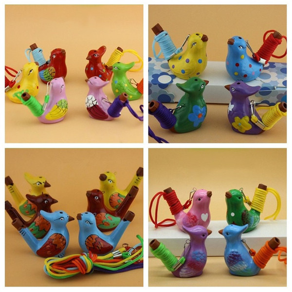 Hot style Ceramic Whistle With the rope Hand painted whistle Home Decoration Children Kids Ceramic toys IA787