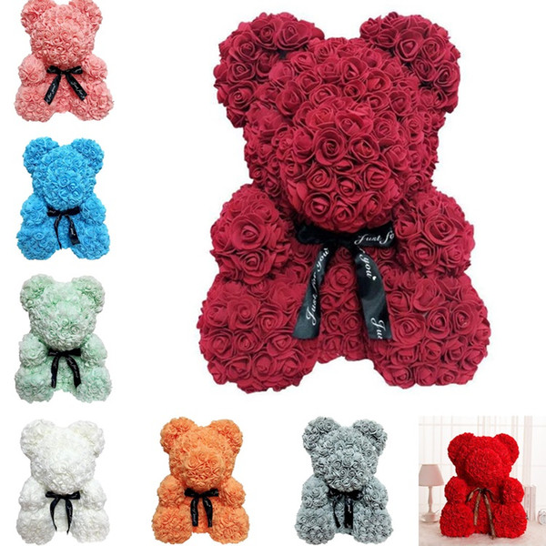 25 cm rose bear simulation flower creative gift soap rose teddy bear birthday gift hug bear T8G018