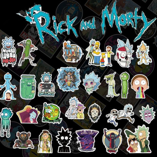 Rick and Morty personality graffiti stickers, 50 pcs/set/bag ,Rick and Morty car stickers , Rick and Morty pickles cucumber sticky paper