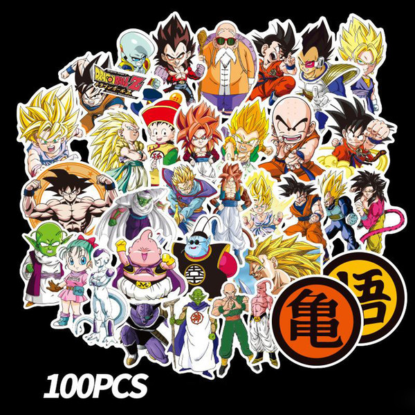 100 pcs/set New Dragon Ball Z Graffiti Sticker Personality Luggage DIY stickers cartoon PVC Wall stickers bag accessories kids gift toys