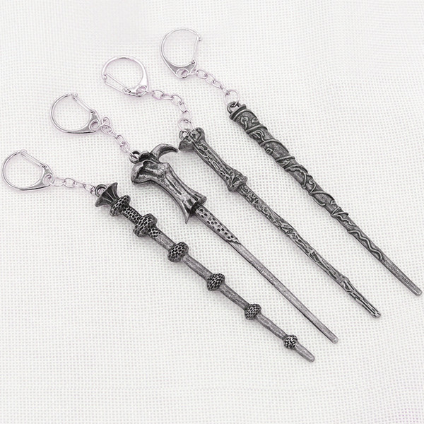 8 Styles Harry Potter Wand Keychain Necklace Magic Props Hogwarts Harry Potter Series Magic Wand Harry Potter Magical Wand Key ring toys C