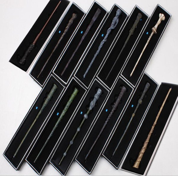 LED Harry Potter Magic Wand Light Up Hermione Voldermort Magic Wands Halloween Cosplay Magic Wand Gift In Box 11 design KKA2751
