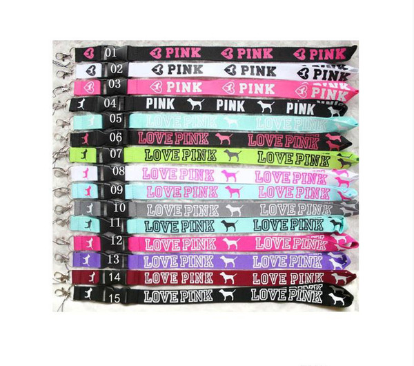LOVE PINK Cell Phone Straps Lanyard Necklace Chain String E-Cigarette Phone camera ID card Rope lanyards For iPhone Samsung