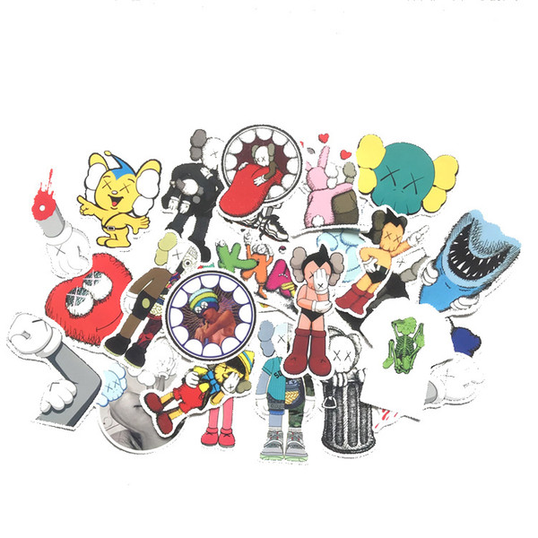 27 pcs/set KAWS Dissected Companion Graffiti Sticker Personality Luggage DIY stickers cartoon PVC Wall stickers bag accessories Kaws toys