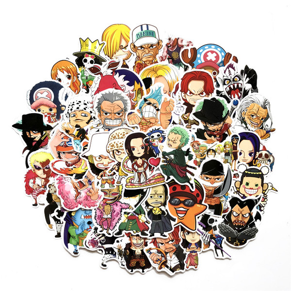 60 pcs/set New ONE PIECE Luffy graffiti Sticker Personality Luggage DIY stickers cartoon PVC Wall stickers bag accessories kids gift toys C