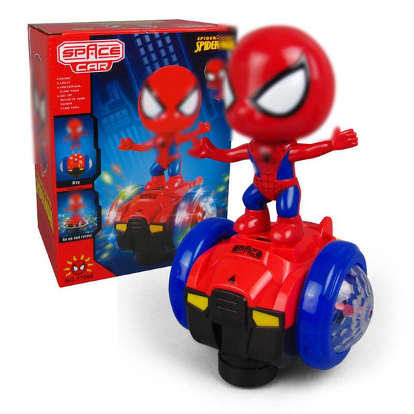 Toy cartoon character balance car electric light music colorful universal car children's toy robot model gift