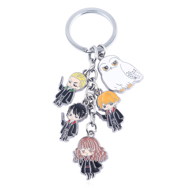 Harry Potter Key Chain Cell Phone Pendant Backpack Charms Key Ring Collection Keychians 5 people roles