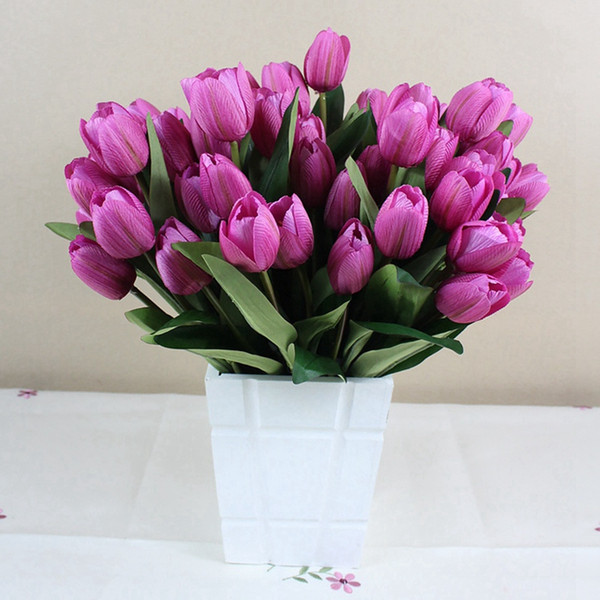 63cm Artificial Tulip Flowers Fake Single Tulip Silk Flower Colorful Decorative Real Touch Flowers For Wedding Xmas Home Party Toy