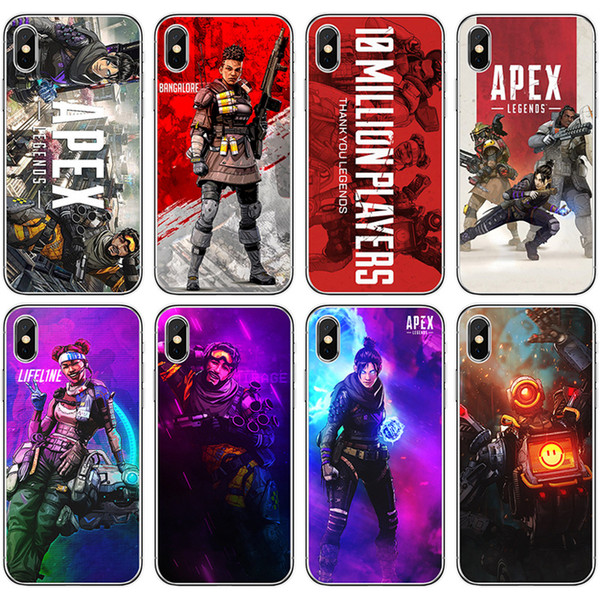 For iPhone 6-XS Max XR / Samsung Galaxy Series/ MI Series Soft silicone shell Apex Legends Painted iphone Case Cover