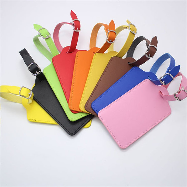 Promotion Gifts Fashion Travel Business Luggage Tags Women Men PU leather Suitcase ID Address Holder Baggage Boarding Tag