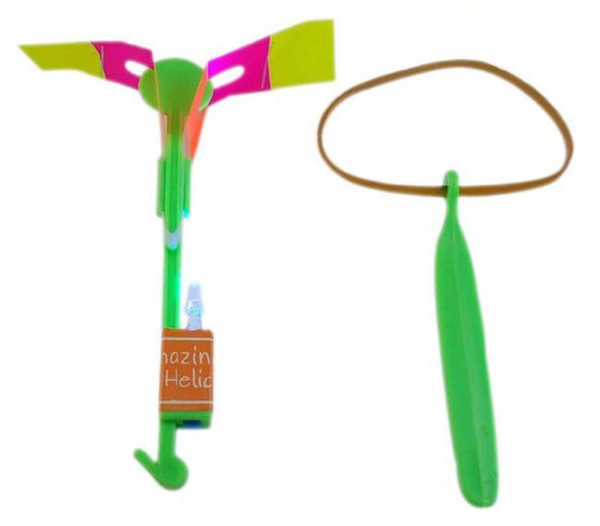 Wholesale - LED Amazing flying arrows helicopter umbrella light parachute kids toys with opp bag 1200 pcs/lot DHL FEDEX 