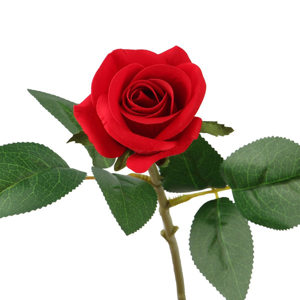 Artificial Rose Flowers,Fake Silk Bouquet for Wedding Party Baby Shower Home Decor DIY ,Pack of 1 (1, Red)