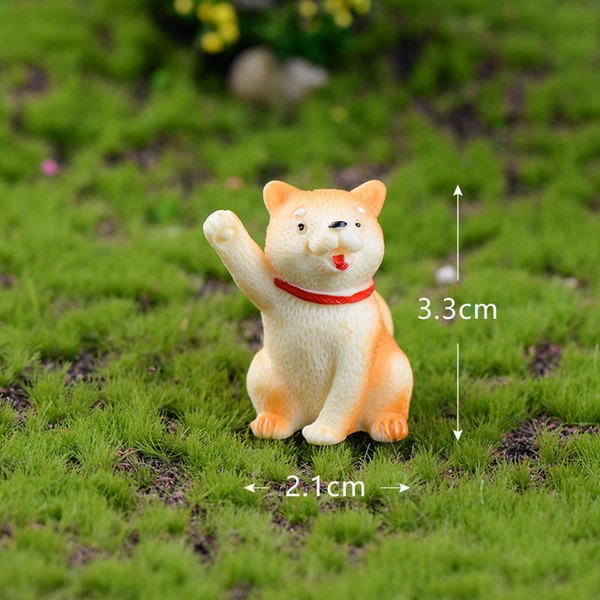 Animal Micro-landscape Figures Decorations Little Yellow Dog Miniature Akita Dog Toy Garden Bonsai Cactus Succulent furnitures Toys