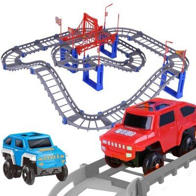 Electric rail car set children's electric toy car assembled small train 3-year-old boy roller coaster toy supply