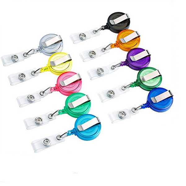 Retractable Badge Reel keychain Recoil Ski Pass ID Card Holder Pull back key ring Tag Steel Cord Belt Clip Multifunction kay chain