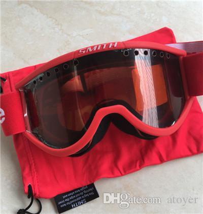 Retail Cool Sm1th Cariboo OTG Ski Goggle Goggles Black and Red mask for skiing Ride glasses Worker glasses With Stickers