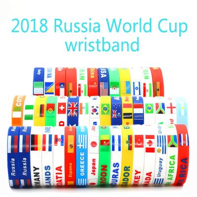 2018 Russia World Cup Bracelets Many Countries National Flags Silicone Wristband Souvenir Jewelry Gift For Soccer Football