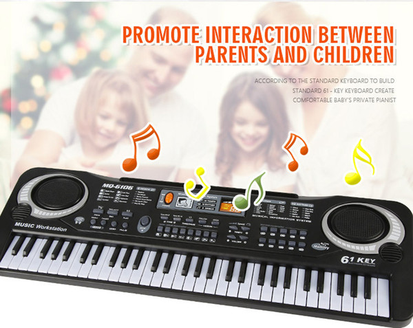 Stock 61 Keys Music Electronic Digital Keyboard Electric Organ Children Great Gifts With Microphone Musical Instrument Free DHL