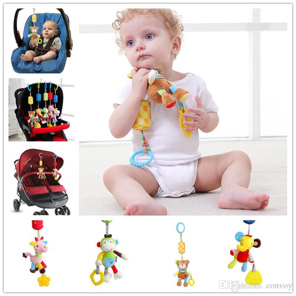 Baby Cute colorful Baby Toys for 0-12 Months Bed Hanging animal Toy Crib Toys soundable windbell Baby Bell Ring Rattle Mobile Pendant KBH03