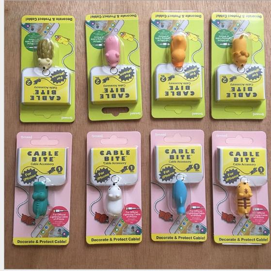 fashion cartoon toyl design mobile phone charging cord protector usb cable mini head holder shockproof cable animal bites for phone cables