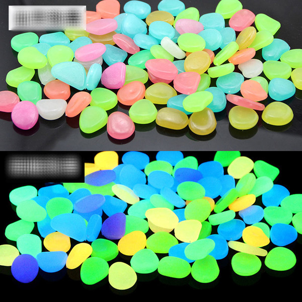 100pcs/bag Glow In The Dark Luminous Pebbles Stones For aquarium Wedding Romantic Evening Festive Events Garden Decorations Crafts B11