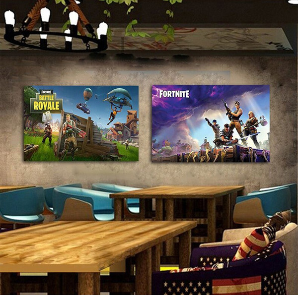 Hot Cartoon Game Poster Fortnite Battle Royale Wall Painting Wall Pictures for Internet Bar Home Furnishing Decoration