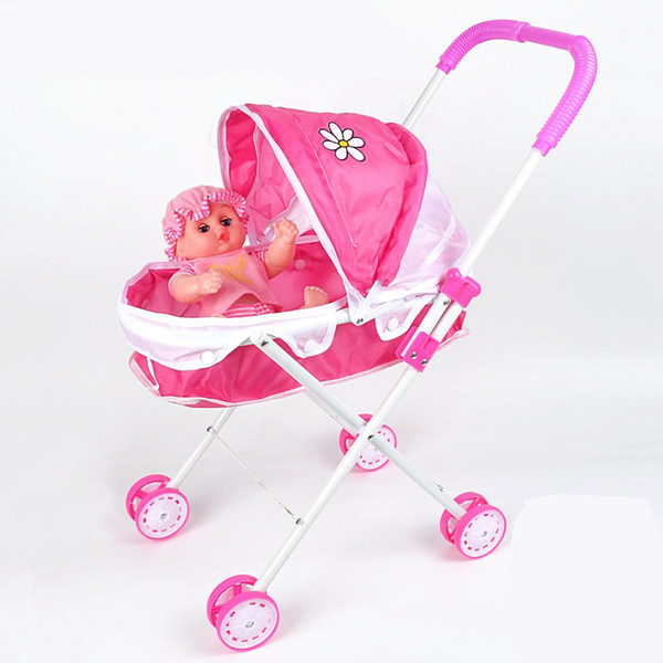 simulation baby toy Simulation Play Toy Girl Kids Children Pretend Play Furniture Toys Baby Doll Stroller Pram Pushchair gift